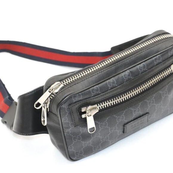 Gucci Soft GG Supreme Monogram Web Belt Bag - Black/Grey - Picture 1 of 16